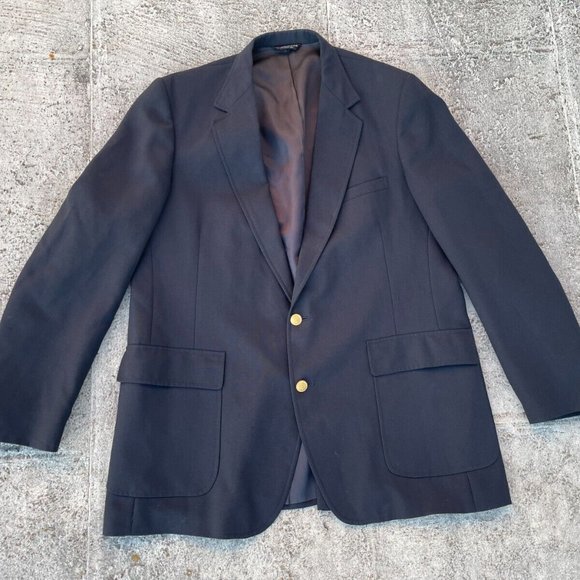 Brookford Classic Men Blazer Sport Coat Two Button Handcrafted in USA Size 46XL - Picture 2 of 10